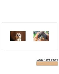 Galerierahmen Design 4212, 25x50, 2 Ausschnitte 10x15 buche-natur