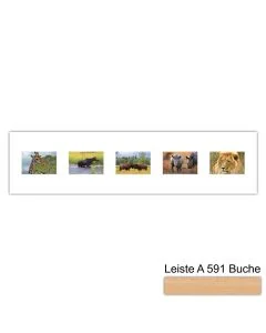 Galerierahmen Design 4215, 25x100, 5 Ausschnitte 10x15 buche-natur