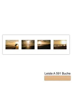 Galerierahmen Design 4218, 25x87,5, 4 Ausschnitte 13x18 buche-natur