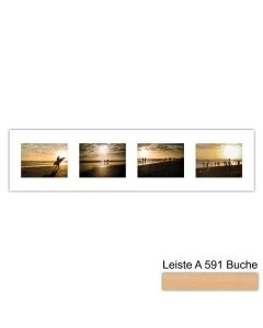 Galerierahmen Design 4222, 25x100, 4 Ausschnitte 15x20 buche-natur