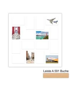 Galerierahmen Design 4245, 60x60, 16 Ausschnitte 10x15 buche-natur