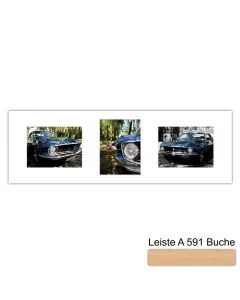 Galerierahmen Design 4250, 25x77, 3 Ausschnitte 15x20 buche-natur