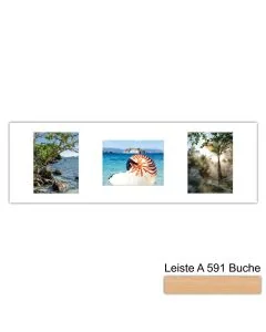Galerierahmen Design 4253, 25x77, 3 Ausschnitte 15x20 buche-natur