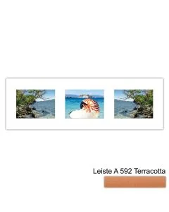 Galerierahmen Design 4221, 25x77, 3 Ausschnitte 15x20 terracotta