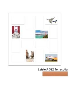 Galerierahmen Design 4245, 60x60, 16 Ausschnitte 10x15 terracotta