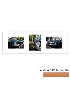 Galerierahmen Design 4250, 25x77, 3 Ausschnitte 15x20 terracotta