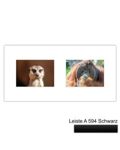 Galerierahmen Design 4216, 25x50, 2 Ausschnitte 13x18 mattschwarz