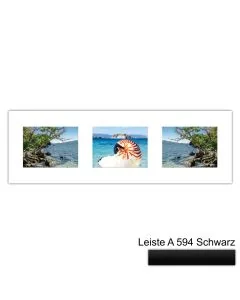 Galerierahmen Design 4221, 25x77, 3 Ausschnitte 15x20 mattschwarz