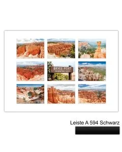 Galerierahmen Design 4238, 50x70, 9 Ausschnitte 13x18 mattschwarz