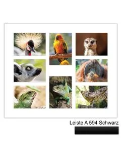 Galerierahmen Design 4241, 50x60, 8 Ausschnitte 13x18 mattschwarz