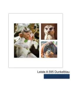 Galerierahmen Design 4225, 30x30, 1 Ausschnitt 15x20, 2 Ausschnitte 10x10 dunkelblau