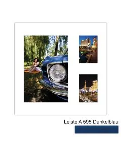 Galerierahmen Design 4228, 40x40, 1 Ausschnitt 20x30, 2 Ausschnitte 9x13 dunkelblau