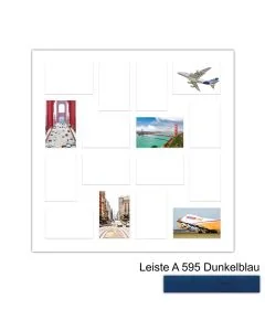 Galerierahmen Design 4245, 60x60, 16 Ausschnitte 10x15 dunkelblau