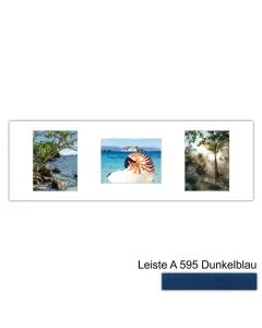 Galerierahmen Design 4253, 25x77, 3 Ausschnitte 15x20 dunkelblau