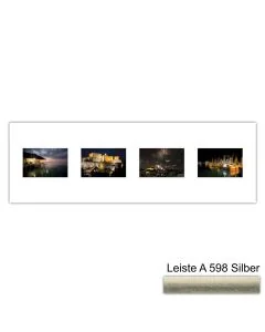 Galerierahmen Design 4214, 25x77, 4 Ausschnitte 10x15 altsilber