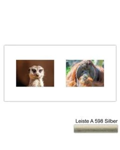 Galerierahmen Design 4216, 25x50, 2 Ausschnitte 13x18 altsilber