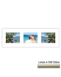 Galerierahmen Design 4221, 25x77, 3 Ausschnitte 15x20 altsilber