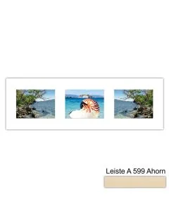 Galerierahmen Design 4221, 25x77, 3 Ausschnitte 15x20 ahorn-natur