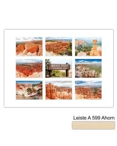 Galerierahmen Design 4238, 50x70, 9 Ausschnitte 13x18 ahorn-natur