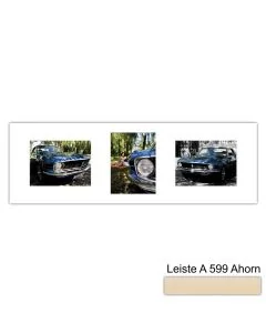 Galerierahmen Design 4250, 25x77, 3 Ausschnitte 15x20 ahorn-natur