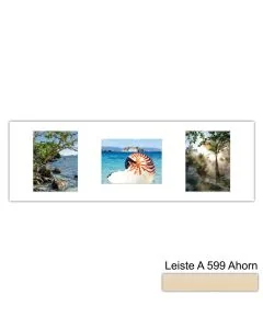 Galerierahmen Design 4253, 25x77, 3 Ausschnitte 15x20 ahorn-natur