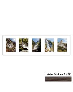 Galerierahmen Design 4207, 25x87,5, 5 Ausschnitte 13x18 mokka