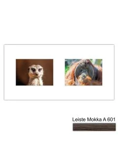 Galerierahmen Design 4216, 25x50, 2 Ausschnitte 13x18 mokka