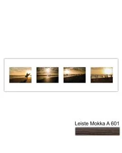 Galerierahmen Design 4218, 25x87,5, 4 Ausschnitte 13x18 mokka