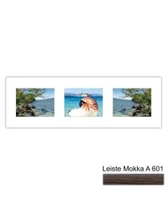 Galerierahmen Design 4221, 25x77, 3 Ausschnitte 15x20 mokka