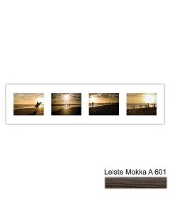 Galerierahmen Design 4222, 25x100, 4 Ausschnitte 15x20 mokka
