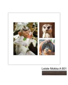 Galerierahmen Design 4225, 30x30, 1 Ausschnitt 15x20, 2 Ausschnitte 10x10 mokka