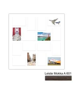 Galerierahmen Design 4245, 60x60, 16 Ausschnitte 10x15 mokka