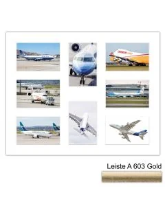 Galerierahmen Design 4231, 40x50, 8 Ausschnitte 10x15 altgold