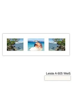 Galerierahmen Design 4221, 25x77, 3 Ausschnitte 15x20 schneeweiss