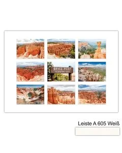 Galerierahmen Design 4238, 50x70, 9 Ausschnitte 13x18 schneeweiss