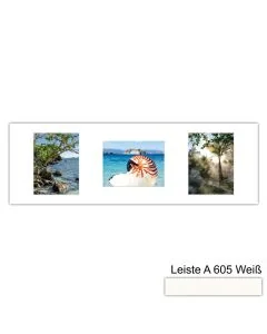 Galerierahmen Design 4253, 25x77, 3 Ausschnitte 15x20 schneeweiss