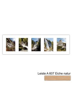 Galerierahmen Design 4207, 25x87,5, 5 Ausschnitte 13x18 braun-eiche-natur
