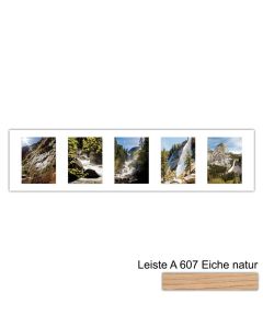 Galerierahmen Design 4211, 25x100, 5 Ausschnitte 15x20 braun-eiche-natur