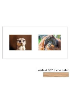 Galerierahmen Design 4216, 25x50, 2 Ausschnitte 13x18 braun-eiche-natur