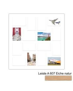 Galerierahmen Design 4245, 60x60, 16 Ausschnitte 10x15 braun-eiche-natur