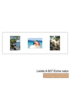 Galerierahmen Design 4252, 25x77, 3 Ausschnitte 13x18 braun-eiche-natur