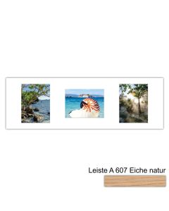 Galerierahmen Design 4253, 25x77, 3 Ausschnitte 15x20 braun-eiche-natur