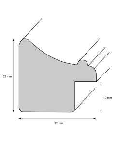 Holzrahmen D2510 Schwarz mit Goldkante