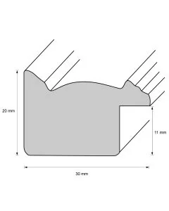 Holzrahmen D3000 Weiß mit Silberkante
