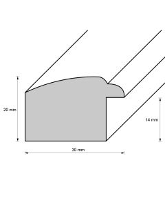 Einzelstück (373): Rahmen aus Holz 30 cm x 40 cm grau-schwarz matt 