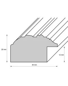 Holzrahmen D348 altweiß-gold
