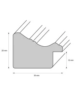 Holzrahmen D3530 Weiß mit Silber