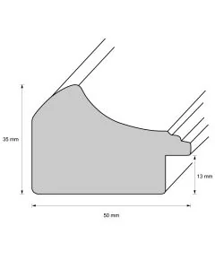 Holzrahmen D5010 Weiß mit Silberkante