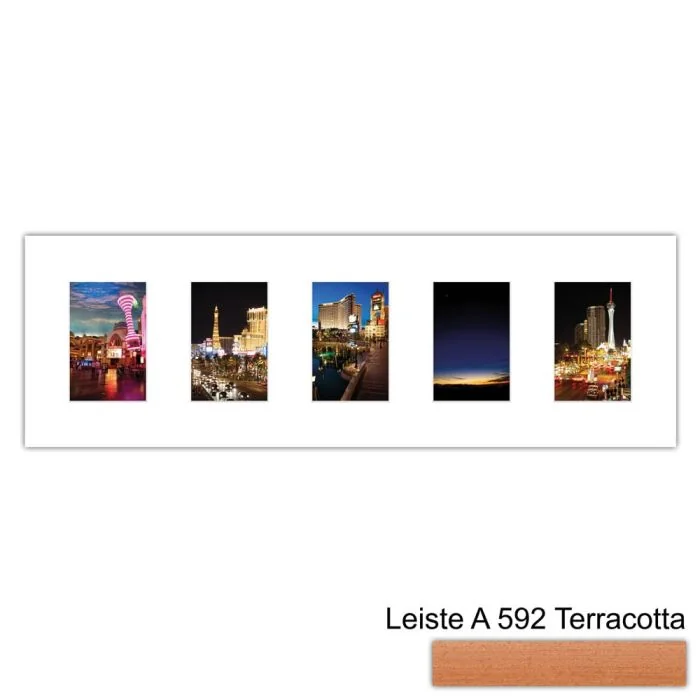 Galerierahmen Design 4203, 25x77, 5 Ausschnitte 10x15 terracotta