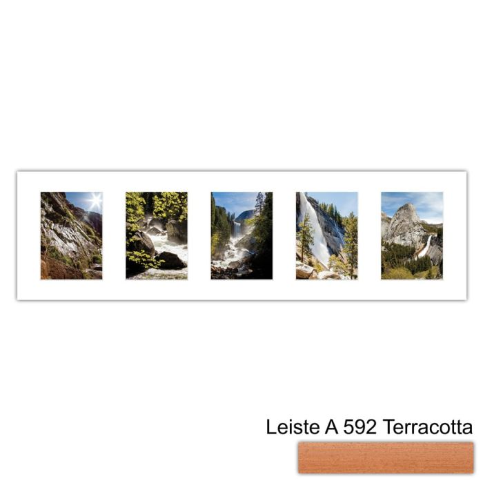 Galerierahmen Design 4207, 25x87,5, 5 Ausschnitte 13x18 terracotta
